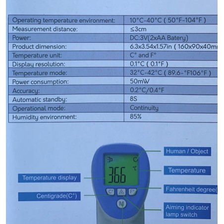 THERMOMETRE FRONTAL INFRAROUGE